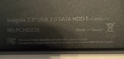 INSIGNIA USB 3.0 DESKTOP HARD DISK DRIVE ENCLOSURE NS-PCHD235 #102747-3 C - Image 1 of 2