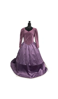 Vestido Steampunk Medieval Renacimiento Satinado Von Lancelot Talla 20 Púrpura *LEER* W20 Foto 1 de 4