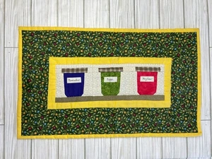 Handmade Quilt Wall Hanging Jams Jellies Jars Preserves Quilted Kitchen Decor - Picture 1 of 13