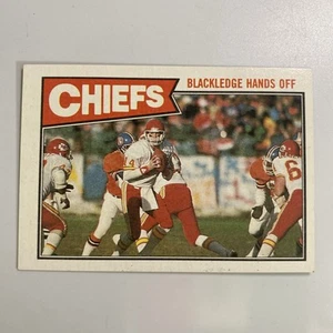 1987 Topps Football #160 Blackledge Hands Off Kansas City Chiefs Team Leaders - Picture 1 of 3