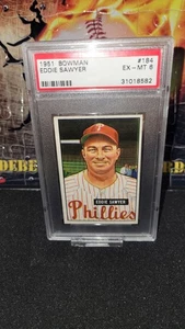 1951 Bowman Eddie Sawyer PSA 6 EX-MT Philadelphia Phillies Card #184 - Picture 1 of 2