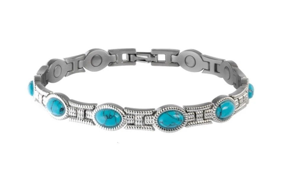 Sabona Western Bracelet Womens Turquoise Magnetic Rope Links 220 - Image 1 of 1