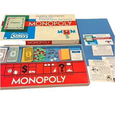 Vintage 1960s USA / UK Monopoly British Properties Dollar Prices Complete Rare - Image 1 of 4