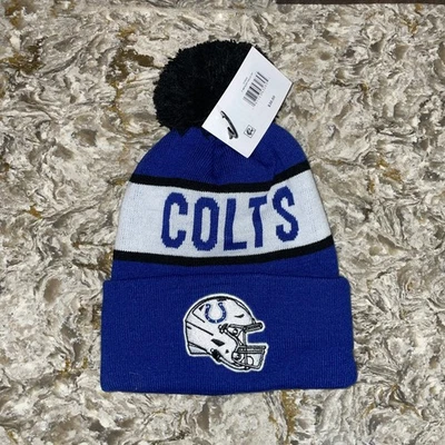 INDIANAPOLIS COLTS POM POM BEANIE HAT MVP AUTHENTIC NFL FOOTBALL (RETAILS $30) - Image 1 of 4