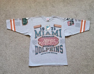 Camiseta De Colección Miami Dolphins Long Gone Para Hombre Talla Grande Gris Campeones del Mundo  Foto 1 de 4