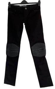 Schwarze Damen Biker Jeans mit gepolsterten Knien. Horace. Taille 28” Bein 32” - Bild 1 von 8