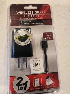 AC Charger With Sync & Charger Cable MICRO USB DEVICES Black - Picture 1 of 2