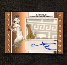 CJ STROUD 2020 Patch Auto Leaf All-American Bowl Swatch /5 #Texans
