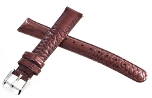 Invicta Womens 16mm Brown Genuine Leather Watch Band Strap Silver Pin Buckle - Picture 1 of 4