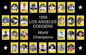 1959 LOS ANGELES DODGERS Baseball Card Set POSTER Team Photo Man Cave Decor Gift - Picture 1 of 2
