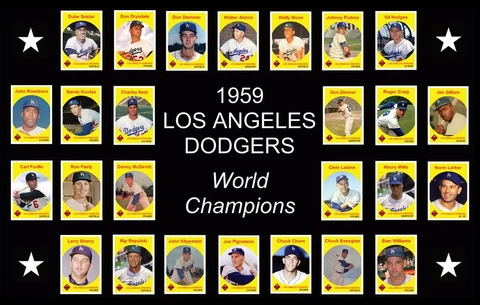 1959 LOS ANGELES DODGERS World Series Team Photo POSTER Man Cave Decor Fan Gift Cover
