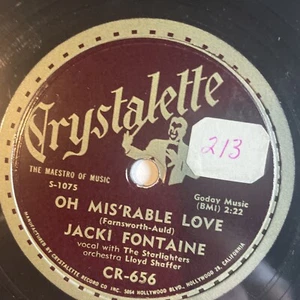 10" 78 RPM-Jacki Fontaine-Are You Lonesome Tonight/Oh Mis'rable Love/CR-656 - Picture 1 of 4