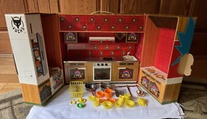 Vintage TOY KITCHEN Fuchs Zirndorf German Tin Cardboard Meine Traum Kuche 🔥 - Picture 1 of 13