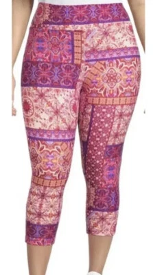 TERRA & SKY Capri Leggings Size 2X 20W-22W High Rise Multicolor Womens New - Image 1 of 4