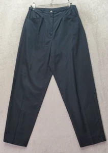 Talbots Pants Women's Size 6 Navy Pleated Cotton Flat Front Straight Leg Pockets - Picture 1 of 5