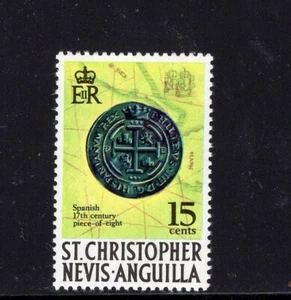 San Cristóbal Nieves 1970 Pieza Española de ocho monedas HISPANIANUM NH SG 214 Sc 214 - Imagen 1 de 1