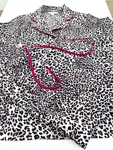 IN BLOOM by Jonquil Pajamas Purple White Black Animal Print Long Sleeve Set XS - Picture 1 of 12