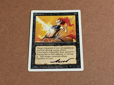 MTG Magic Paralyze Signed Artist Proof x1 Revised 3RD Anson Maddocks - Image 1 of 2