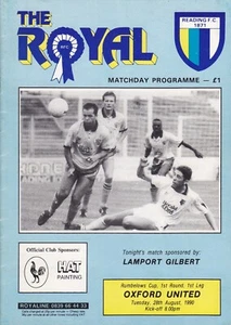 Reading v Oxford United 28 August 1990 League Cup First Round First Leg - Picture 1 of 2