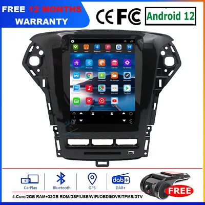 9.7" CarPlay Android Autoradio GPS SatNav BT DAB+ für Ford Mondeo MK4 2011-2013 - Bild 1 von 4