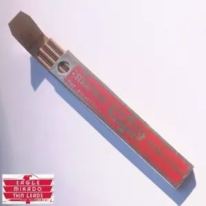 vintage box of EAGLE Mikado Thin Leads 4" HB in wood cradle c.1940—.036" (0.9mm) - Picture 1 of 4