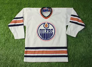 EDMONTON OILERS CANADA NHL ICE HOCKEY SHIRT JERSEY CCM ORIGINAL SIZE YOUNG L/XL - Picture 1 of 12