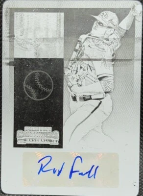 RILEY FERRELL 2015 Panini Contenders RC AUTO PRINTING PLATE SP 1/1 Astros TCU of - Image 1 of 2