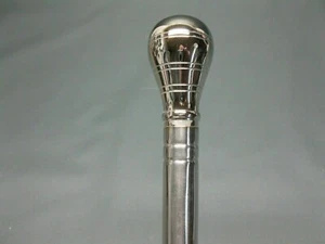 Stainless steel Round Head Walking Stick Hiking Cane 94cm Handmade Gift Unisex, - Picture 1 of 5