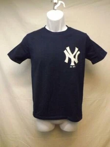 New-Minor Flaw New York Yankees Majestic YOUTH Medium M 10/12 Navy Blue Shirt - Picture 1 of 4