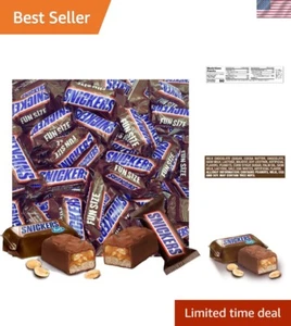 Bulk Fun Size Snickers Chocolate Bars with Nougat and Peanuts - 3lb Party Pack - Picture 1 of 8