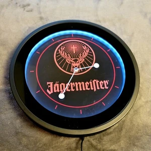 Man Cave Clock Jagermeister Beer Neon Light 13” Wall Collectible (Pre Owned) - Picture 1 of 5