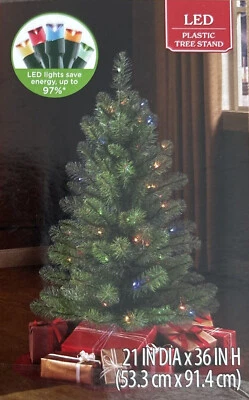 3ft Pre-Lit Winston Pine Artificial Christmas Tree w/70 LED MultiColor Lights - Image 1 of 3