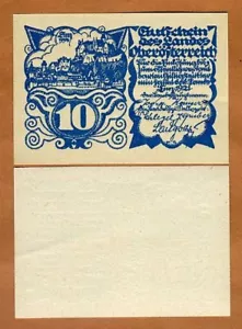 Austria, Alta Austria, 10 Heller, 1921, P-S119e, azul UNC - Imagen 1 de 1