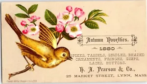 1880 Lynn, Massachusetts Novità autunnali H.A. Carta commerciale vittoriana Pearson & Co - Foto 1 di 2