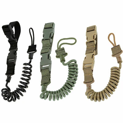 Tactical Heavy Duty Pistol Lanyard Coiled Elastic Quick Release Pistol Sling - Image 1 of 4