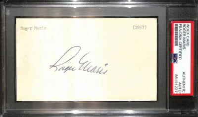 Roger Maris Signed/Auto 3x5 Index Card New York Yankees PSA/DNA 187227 - Image 1 of 2