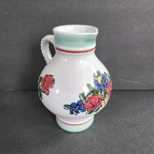 Retro Ceramic Creamer Small Pitcher Jug Server Vintage Floral Bud Vase 4.75" - Picture 1 of 11