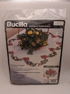 Christmas tablecloth-Bucilla Stamped Embroidery-Item 83965-60 x104 inches - Picture 1 of 6