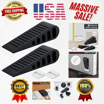 Topes de puerta de goma ajustables - Ideal para baldosas, alfombras, pisos de hormigón Foto 1 de 4