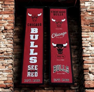 Chicago Bulls Wollfilz Banner 2er Pack WINNING STREAK NBA Vintage - Bild 1 von 14