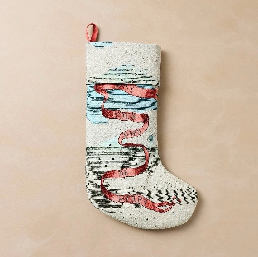 John Derian for Target May Your days Be Merry Stocking Christmas Xmas