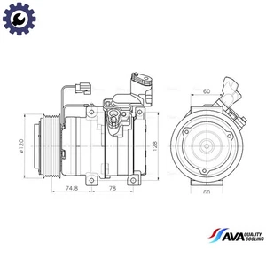 COMPRESSOR AIR CONDITIONING HDAK340 FOR HONDA FR-V CR-V/II ACCORD/VII/Tourer - Picture 1 of 9