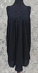 SoieRose SR-1177 viktorianisches ärmelloses Nachthemd aus 100 % Baumwolle mit Spitzenbesatz - Bild 1 von 6