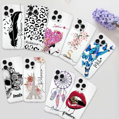 Funda de teléfono TPU personalizada para niñas para iPhone 14 Pro Max 13 12 Mini 15 16e bonita cubierta Foto 1 de 4