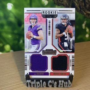 2024 Panini Contenders Dual Patch Rookie Ticket JJ McCarthy Michael Penix Jr RC - Picture 1 of 3