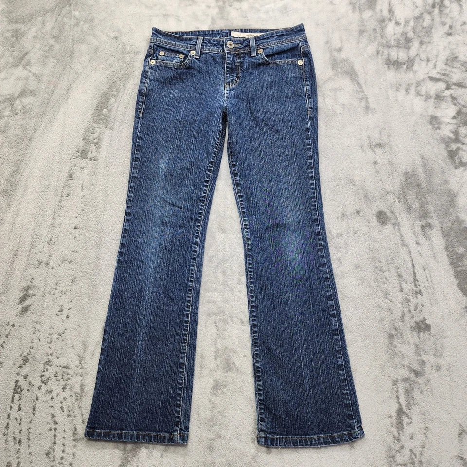 Jeans DKNY vintage años 90 para mujer 10 azules Ludlow tiro bajo corte boot elástico denim Foto 1 de 4