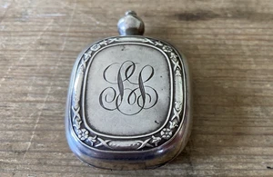 Antico gettone da tasca in argento sterling portamonete a molla fob chatelaine - Foto 1 di 9