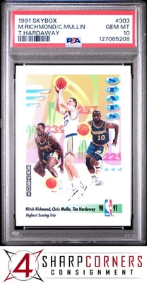 Skybox #303 1991 Mitch Richmond-Chris Mullin-Tim Hardaway Run TMC PSA 10 Foto 1 de 3