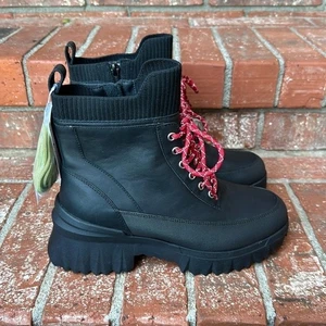 Nurture Whitney Water Resistant Leather Lace-Up Platform Boots Women's Size 8 - Picture 1 of 8