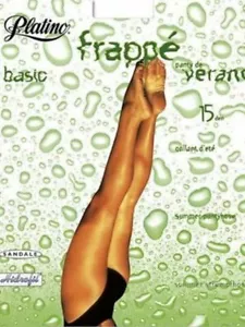 Pantimedias de verano Platino FRAPPE Basic 15 Verano punta de sandalia acabado semibrillante - Imagen 1 de 3